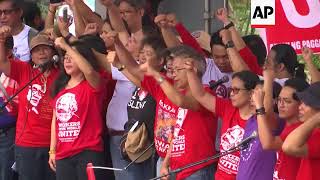 May Day protesters burn effigy of President Duterte