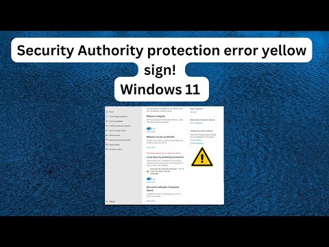 Ошибка защиты местного органа безопасности, желтый знак Windows 11