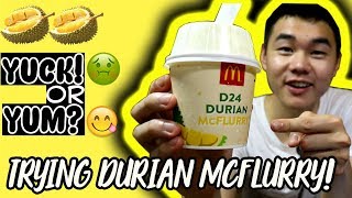 ASIAN AUSTRALIAN TRIES EATING DURIAN MCFLURRY FOR THE FIRST TIME!