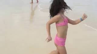 Salome running on the Beach In Punta Cana