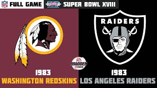 Madden NFL 2004 Historic Teams - 1983 Washington Redskins vs 1983 L.A. Raiders | Super Bowl XVIII