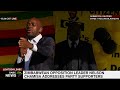 Zimbabwean opposition leader Nelson Chamisa addresses party supporters