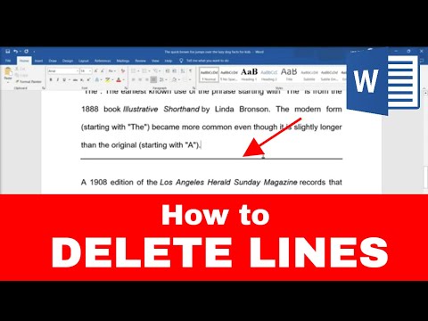 How to DELETE Unwanted LINES in a WORD Document