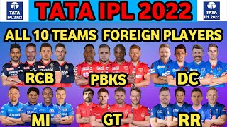 IPL 2022 | ALL TEAMS NEW FINAL FOREIGN PLAYERS | IPL 2022 ALL 10 TEAMS NEW CONFIRMED FOREIGN PLAYERS