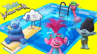 Swimming Pool Challenge with DIY Play-Doh Toys and Trolls