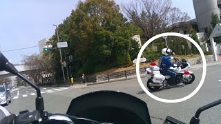 PCX（KF30）・白バイさんが取り締まり中！～～～ 一般道路, 環状線西向き, その後, セルシー側, 上新田橋北交差点内で転回！～～～