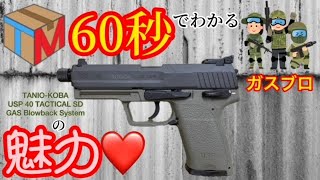 【TANIO-KOBA(タニオコバ)】H\u0026K USP 40 TACTICAL SD ガスブローバックハンドガン 実射\u0026初速/弾速計測動画やってみた 商品紹介/ビンテージ/エアガン/サバゲ―