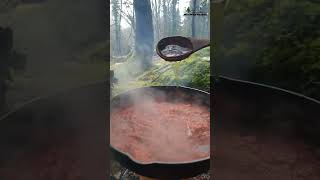 Homemade Calzone in forest nature😋