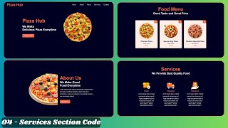 Build a Complete Responsive Food \u0026 Restaurant Website using HTML CSS JavaScript | Services Section