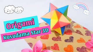 ORIGAMI KUSUDAMA 3D STAR || HOW TO MAKE ORIGAMI MODULAR STAR