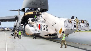 US Loading Japan’s Brand New CH-53 Helicopters Into Massive C-5 for Air Delivery