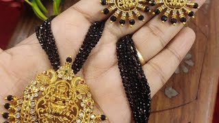 ✨️Fashion fancy black beaded chains # మైక్రో plated black beaded chains #jewellery latest