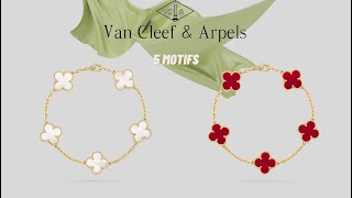 Review/Unboxing Vòng Tay Vancleef \u0026 Arpels Vintage Alhambra Bracelet 5 Motifs 18K Gold Red/White