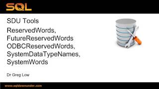 SDU Tools 75 SQL Server Reserved Words