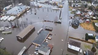 Drone view: Cranston neighborhood flooded