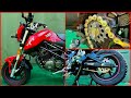 Benelli tnt 135cc| Front and Rear| spocket change