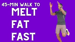 Burn Fat FAST! 45-Minute Fast Walking Workout at Home – No Equipment Needed!