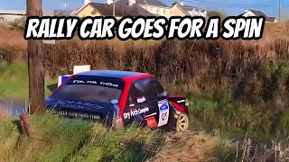 Rally car spins on slippery corner | Brian Brogan, Galway Rally, 2019 #rallycar #rallye #irishrally