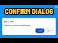 How To Add Confirm Close Window Dialog to Your Website