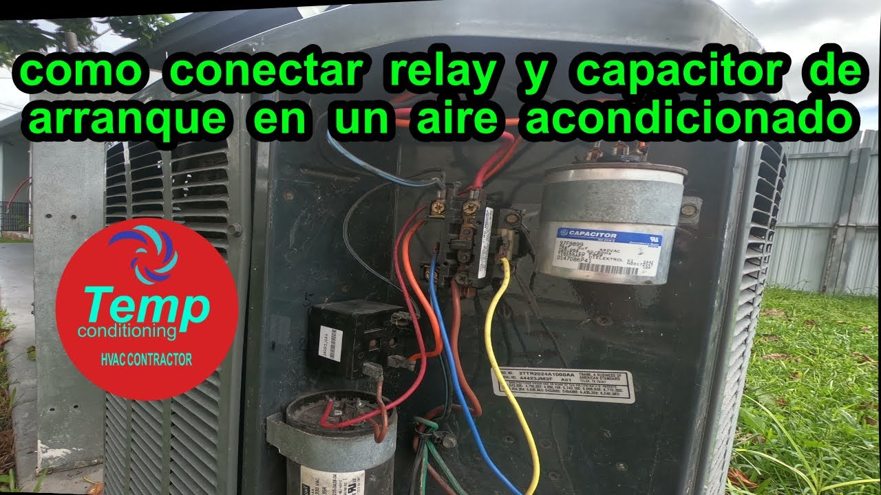 Como Conectar Capacitor De Arranque A Un Aire Acondicionado - YouTube