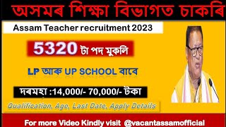 Assam Teacher Recruitment 2023 | Lp & UP Teacher job | Assam Job News Today | Assam Career