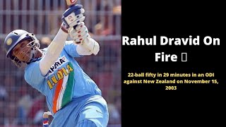 Rahul Dravid Fastest Fifty In ODI | TVS Cup India Vs Newzealand 9th Match 2003/04