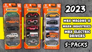 Matchbox 2023 5-packs: MBX Electric Drivers, MBX Wagons II , and Warn Industries - Unboxing \u0026 Review