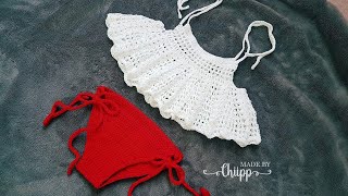 Crochet Bikini Baby | Móc bikini 2 dây dáng xoè cho bé phần 2