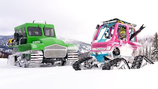 60 HP Toy VS Real Snow Cat! Solar Powered Summit.