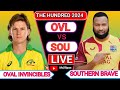 Oval Invincibles vs Southern Brave, Final!The Hundred 2024 Live Commentary