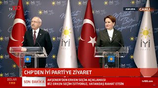 CHP'den İYİ Parti'ye ziyaret - Kılıçdaroğlu ve Akşener açıklama yapıyor