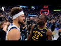 Klay Thompson Shares a Moment with Former Teammates after the game