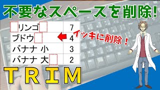 【TRIM（文字列の前後のスペースを削除する関数）】超わかりやすいエクセル（EXCEL）講座