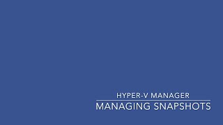 Create and Export Hyper-V Snapshots  | 3/100 hands-on examples