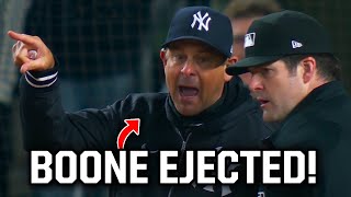 Aaron Boone tells the ump his call is bull___ and gets ejected, a breakdown