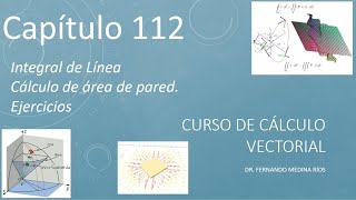 Integral de línea para el área de pared, ejercicios (Cálculo Vectorial Cap. 112)