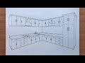 How to Draw a Kitchen in 2-Point Perspective