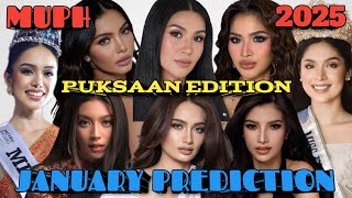 MUPH 2025  PUKSAAN EDITION JANUARY PREDICTION  #missuniverse #trending #viralvideo.