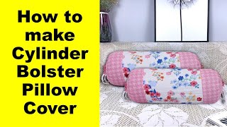 How to make cylinder bolster pillow cover from old nighty gown | REUSE OLD CLOTHES @diyprocessbyhema