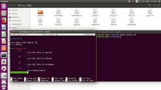 shell script using case in