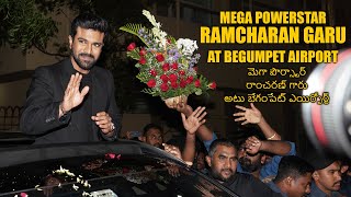 Grand Welcome Global Star Ram Charan At Hyderabad Begumpet Airport | RRR Oscar