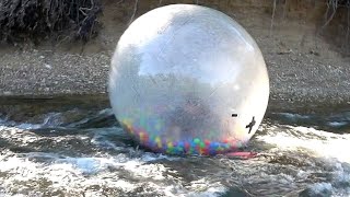 Floating Down The Creek In A Giant Hamster Ball