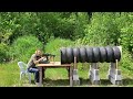 gun silencer prototype made of tires