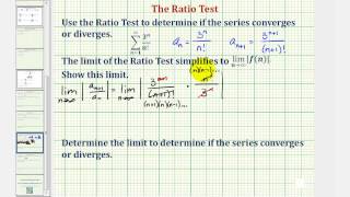 Ex 3: Infinite Series - The Ratio Test (Convergent)
