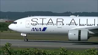 【富山空港】スターアライアンス特別塗装機（B777-281 JA712A）着陸