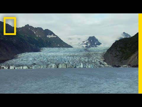 How does global warming affect melting glaciers?