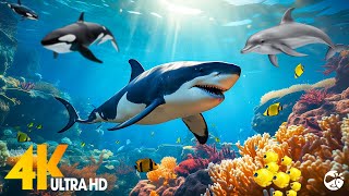 Aquarium 4K VIDEO(ULTRA HD) 🐠 Amazing Beautiful Coral Reef Fish, Relaxing Sleep Meditation Music