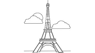 How to Draw Eiffel Tower For Beginners / The Great Eiffel Tower Drawing Step by Step