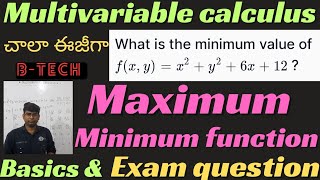 maximum and minimum|multivariable calculus|basics|introduction|btech #btech #maximum #minimum