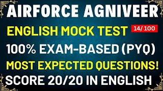 Airforce English Mock Test 2025 | Top PYQ Questions | Crack Agniveer Exam Part - 14